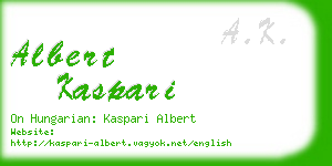 albert kaspari business card